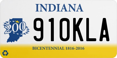 IN license plate 910KLA