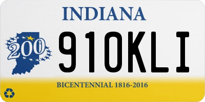 IN license plate 910KLI