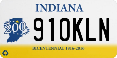IN license plate 910KLN