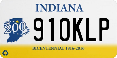 IN license plate 910KLP