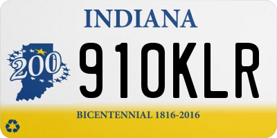 IN license plate 910KLR