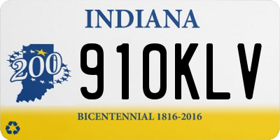 IN license plate 910KLV
