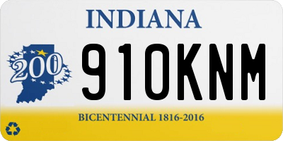 IN license plate 910KNM