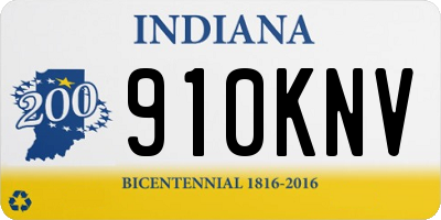 IN license plate 910KNV