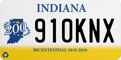IN license plate 910KNX