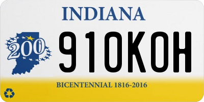 IN license plate 910KOH