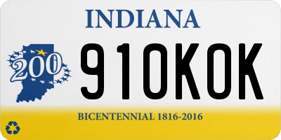 IN license plate 910KOK