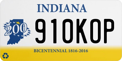 IN license plate 910KOP