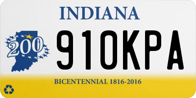 IN license plate 910KPA