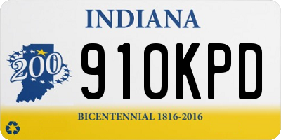 IN license plate 910KPD