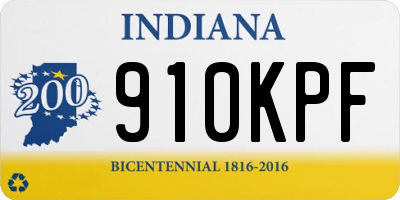 IN license plate 910KPF