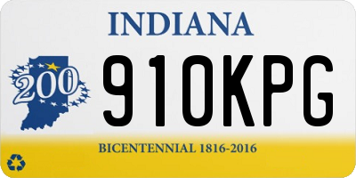 IN license plate 910KPG