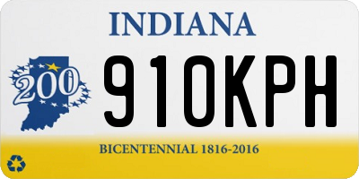 IN license plate 910KPH