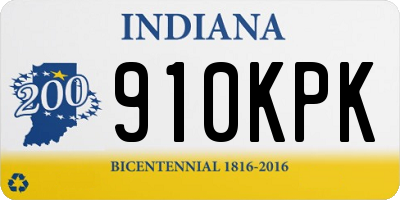 IN license plate 910KPK
