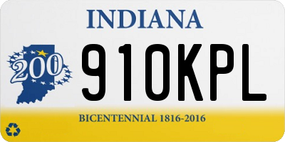 IN license plate 910KPL