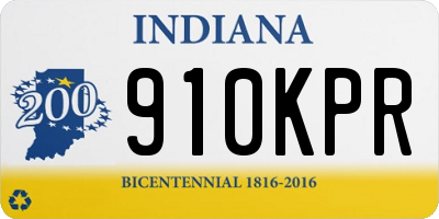 IN license plate 910KPR