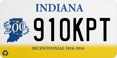 IN license plate 910KPT