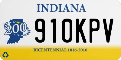 IN license plate 910KPV