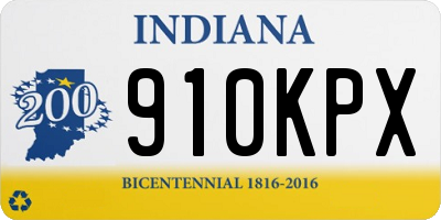IN license plate 910KPX