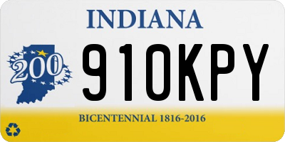 IN license plate 910KPY