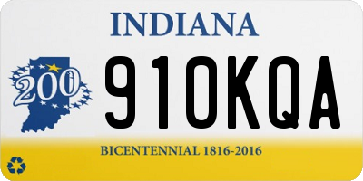 IN license plate 910KQA