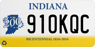 IN license plate 910KQC