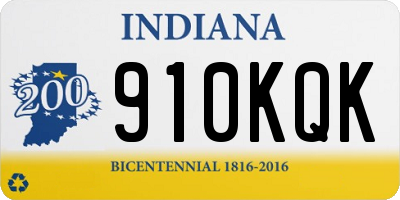 IN license plate 910KQK