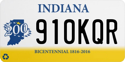 IN license plate 910KQR