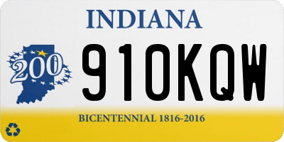IN license plate 910KQW