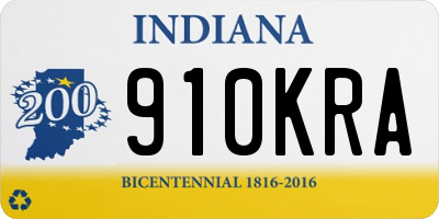 IN license plate 910KRA