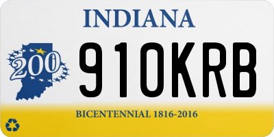 IN license plate 910KRB