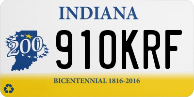 IN license plate 910KRF