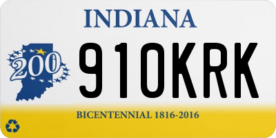IN license plate 910KRK