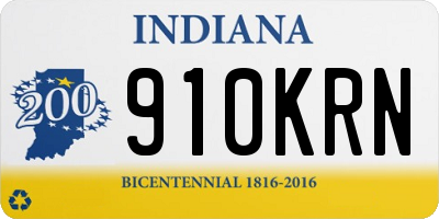 IN license plate 910KRN