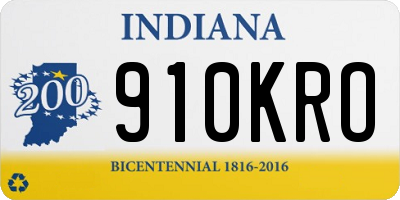 IN license plate 910KRO
