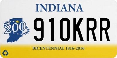 IN license plate 910KRR