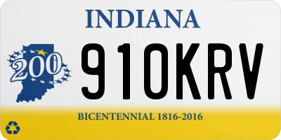 IN license plate 910KRV