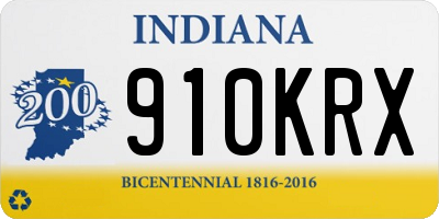 IN license plate 910KRX