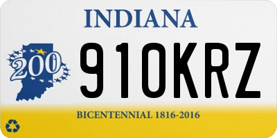 IN license plate 910KRZ
