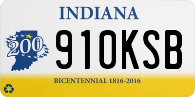 IN license plate 910KSB