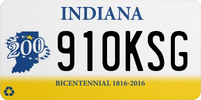 IN license plate 910KSG