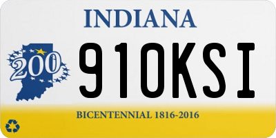 IN license plate 910KSI