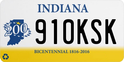 IN license plate 910KSK