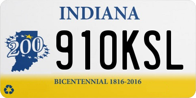 IN license plate 910KSL
