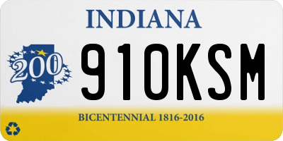 IN license plate 910KSM