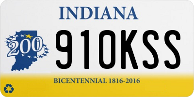 IN license plate 910KSS