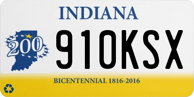 IN license plate 910KSX
