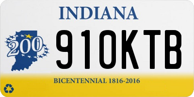 IN license plate 910KTB