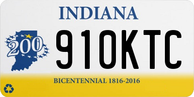 IN license plate 910KTC