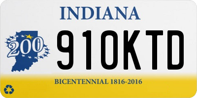 IN license plate 910KTD